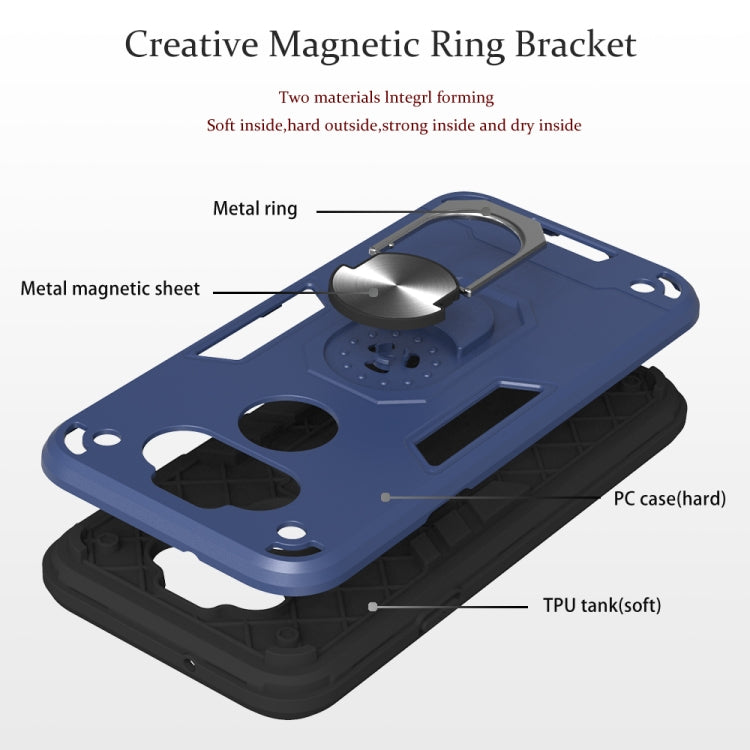 For LG K31 2 in 1 Armour Series PC + TPU Protective Case with Ring Holder