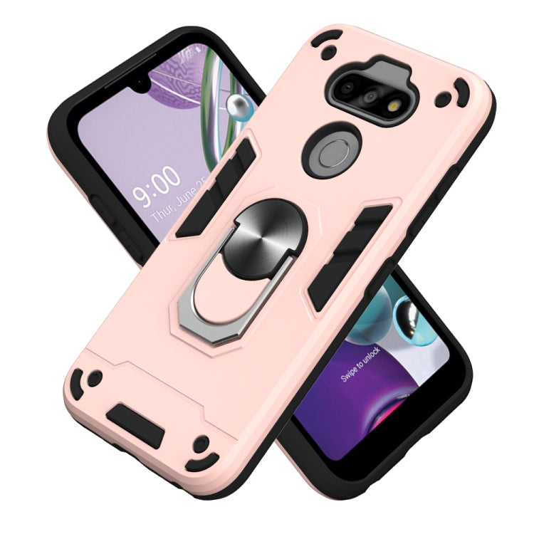 For LG K31 2 in 1 Armour Series PC + TPU Protective Case with Ring Holder