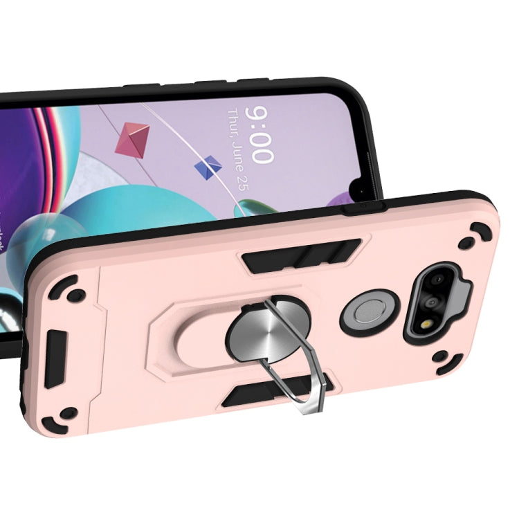 For LG K31 2 in 1 Armour Series PC + TPU Protective Case with Ring Holder