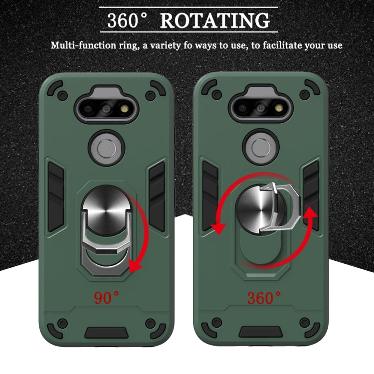 For LG K31 2 in 1 Armour Series PC + TPU Protective Case with Ring Holder