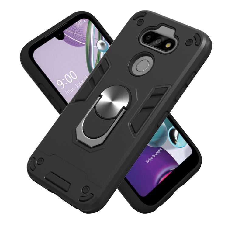For LG K31 2 in 1 Armour Series PC + TPU Protective Case with Ring Holder