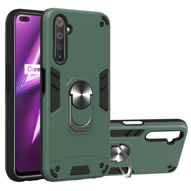 For OPPO Realme 6 Pro 2 in 1 Armour Series PC + TPU Protective Case with Ring Holder