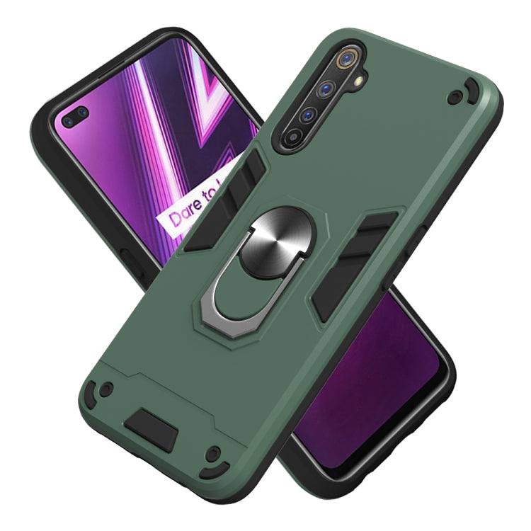 For OPPO Realme 6 Pro 2 in 1 Armour Series PC + TPU Protective Case with Ring Holder