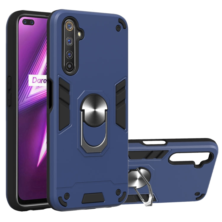 For OPPO Realme 6 Pro 2 in 1 Armour Series PC + TPU Protective Case with Ring Holder