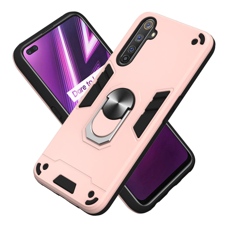 For OPPO Realme 6 Pro 2 in 1 Armour Series PC + TPU Protective Case with Ring Holder