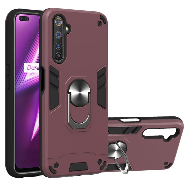 For OPPO Realme 6 Pro 2 in 1 Armour Series PC + TPU Protective Case with Ring Holder