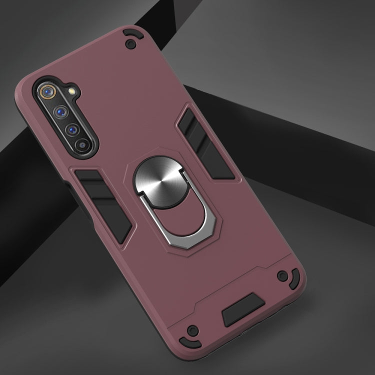 For OPPO Realme 6 Pro 2 in 1 Armour Series PC + TPU Protective Case with Ring Holder