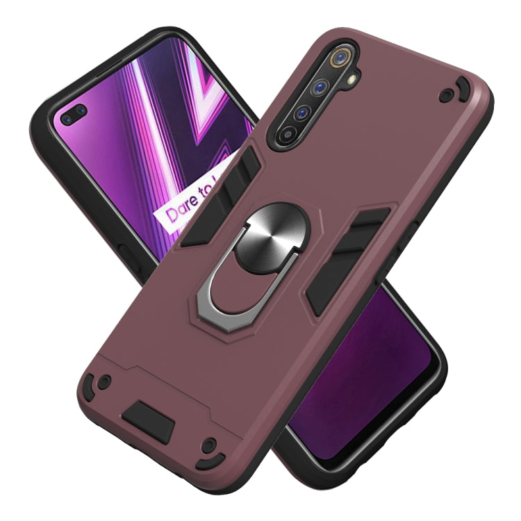 For OPPO Realme 6 Pro 2 in 1 Armour Series PC + TPU Protective Case with Ring Holder