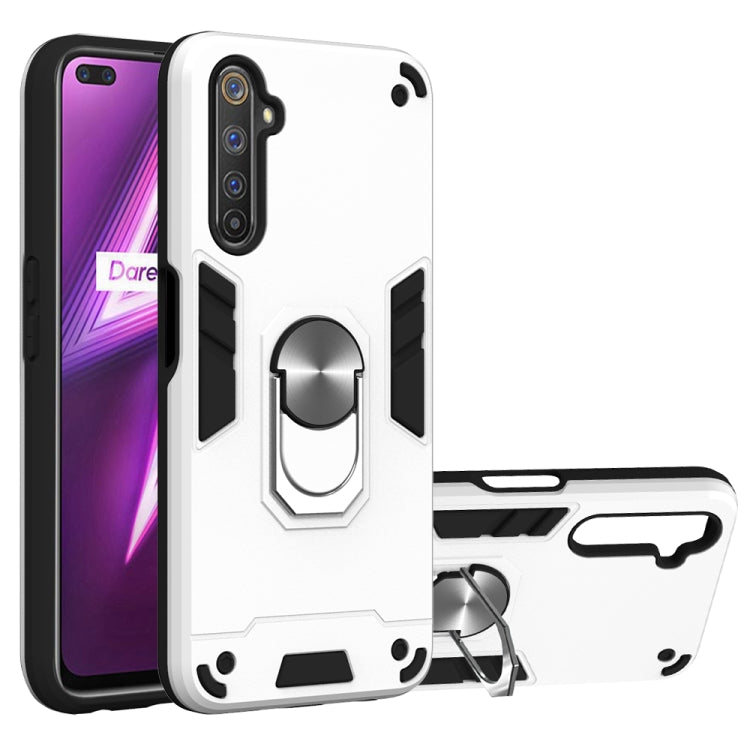 For OPPO Realme 6 Pro 2 in 1 Armour Series PC + TPU Protective Case with Ring Holder