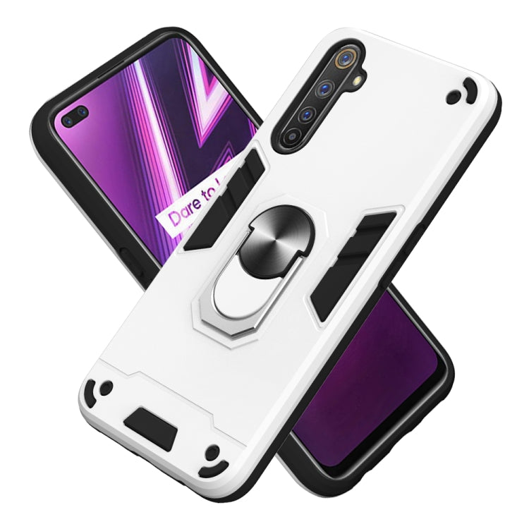 For OPPO Realme 6 Pro 2 in 1 Armour Series PC + TPU Protective Case with Ring Holder