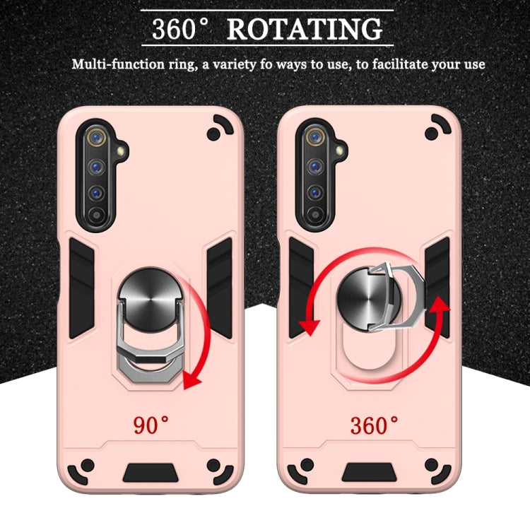For OPPO Realme 6 Pro 2 in 1 Armour Series PC + TPU Protective Case with Ring Holder