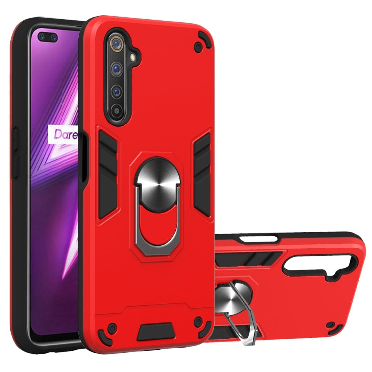 For OPPO Realme 6 Pro 2 in 1 Armour Series PC + TPU Protective Case with Ring Holder