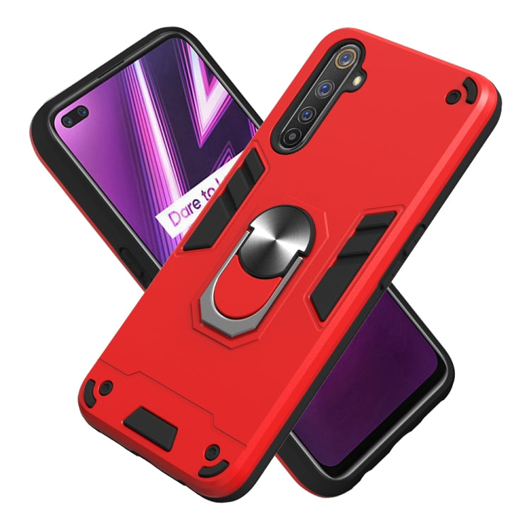 For OPPO Realme 6 Pro 2 in 1 Armour Series PC + TPU Protective Case with Ring Holder