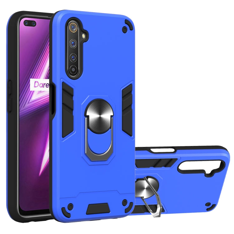 For OPPO Realme 6 Pro 2 in 1 Armour Series PC + TPU Protective Case with Ring Holder