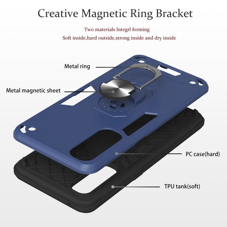 For OPPO Reno3 Pro (India) 2 in 1 Armour Series PC + TPU Protective Case with Ring Holder