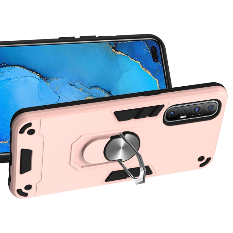 For OPPO Reno3 Pro (India) 2 in 1 Armour Series PC + TPU Protective Case with Ring Holder