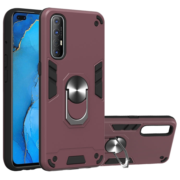 For OPPO Reno3 Pro (India) 2 in 1 Armour Series PC + TPU Protective Case with Ring Holder