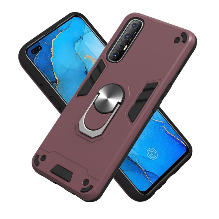 For OPPO Reno3 Pro (India) 2 in 1 Armour Series PC + TPU Protective Case with Ring Holder