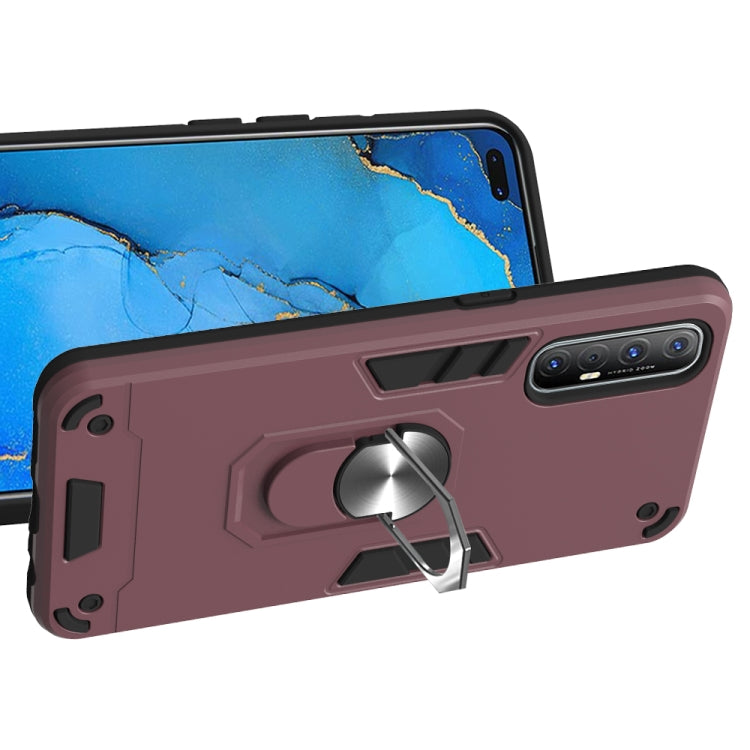 For OPPO Reno3 Pro (India) 2 in 1 Armour Series PC + TPU Protective Case with Ring Holder