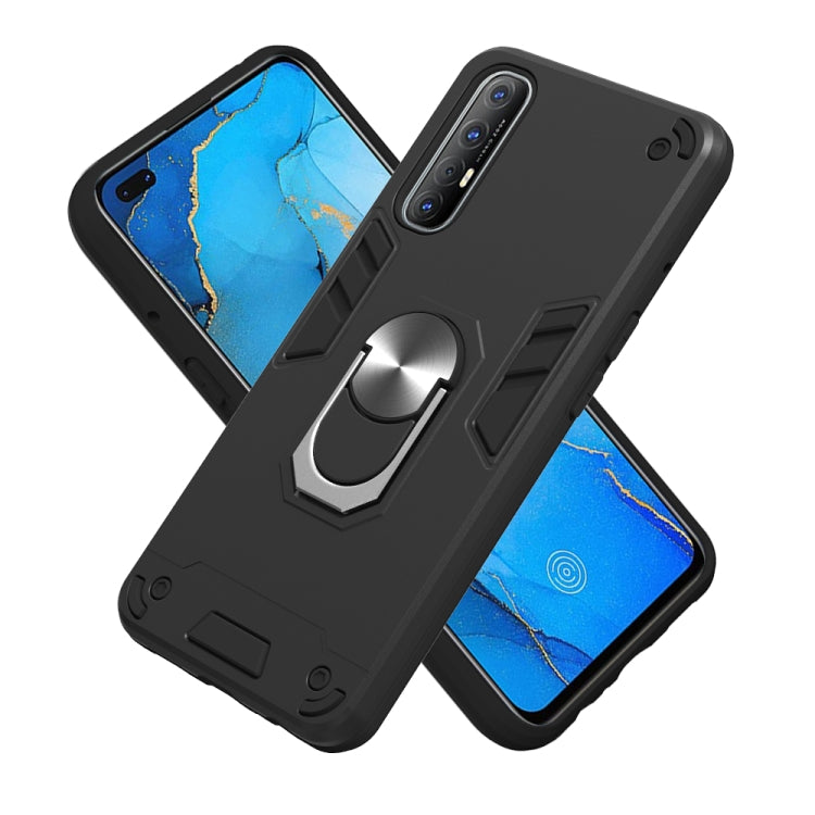 For OPPO Reno3 Pro (India) 2 in 1 Armour Series PC + TPU Protective Case with Ring Holder