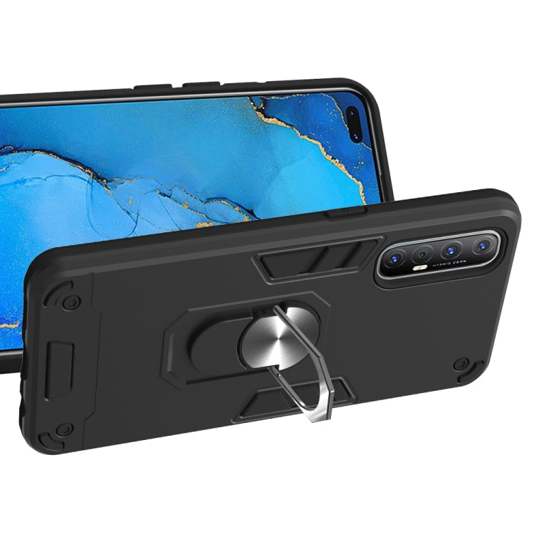 For OPPO Reno3 Pro (India) 2 in 1 Armour Series PC + TPU Protective Case with Ring Holder