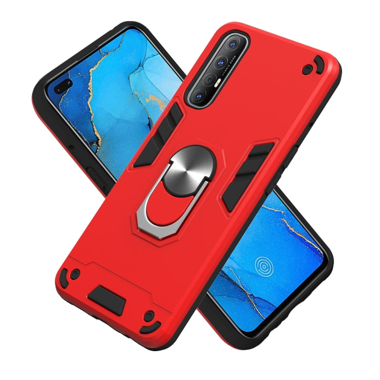 For OPPO Reno3 Pro (India) 2 in 1 Armour Series PC + TPU Protective Case with Ring Holder