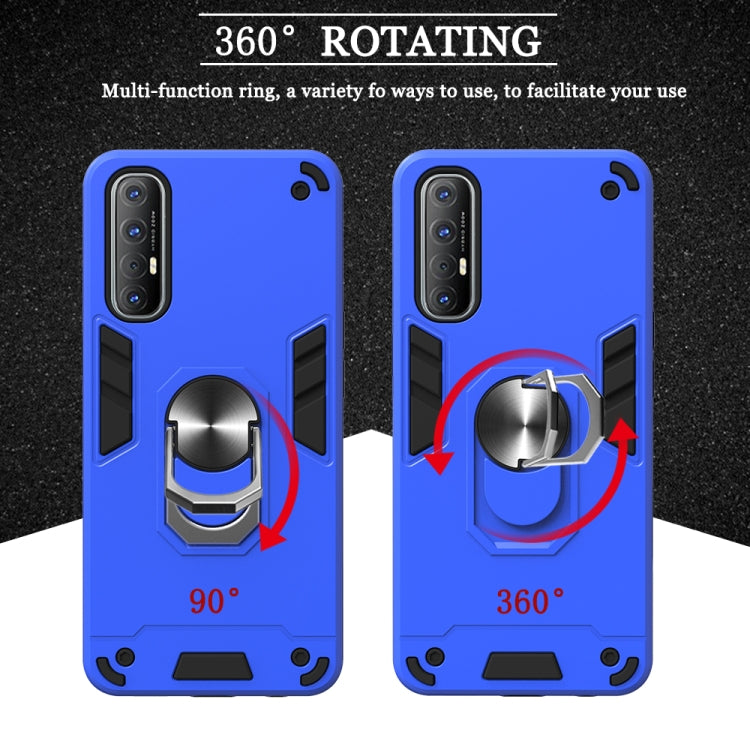 For OPPO Reno3 Pro (India) 2 in 1 Armour Series PC + TPU Protective Case with Ring Holder