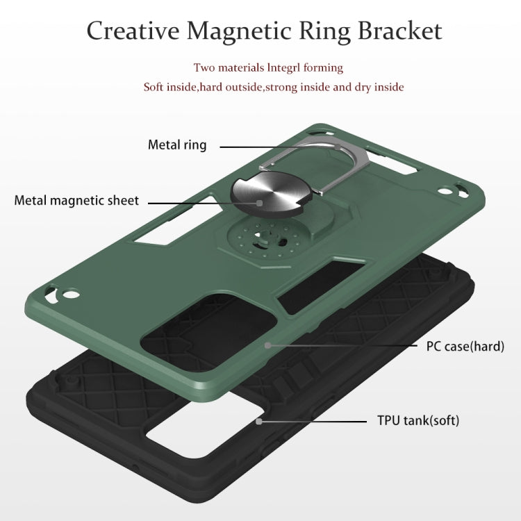 For Samsung Galaxy Note20 2 in 1 Armour Series PC + TPU Protective Case with Ring Holder