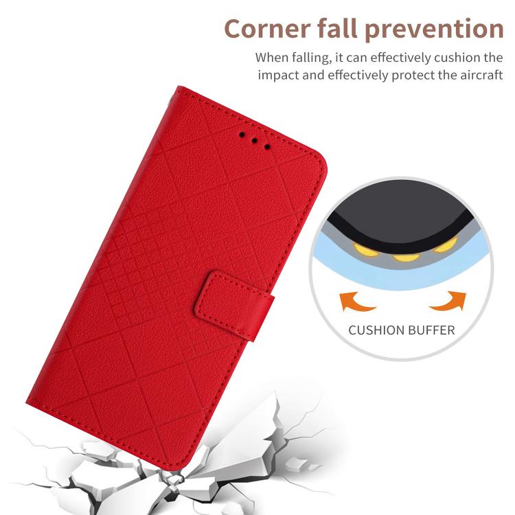 For OnePlus 15 5G Rhombic Grid Texture Leather Phone Case