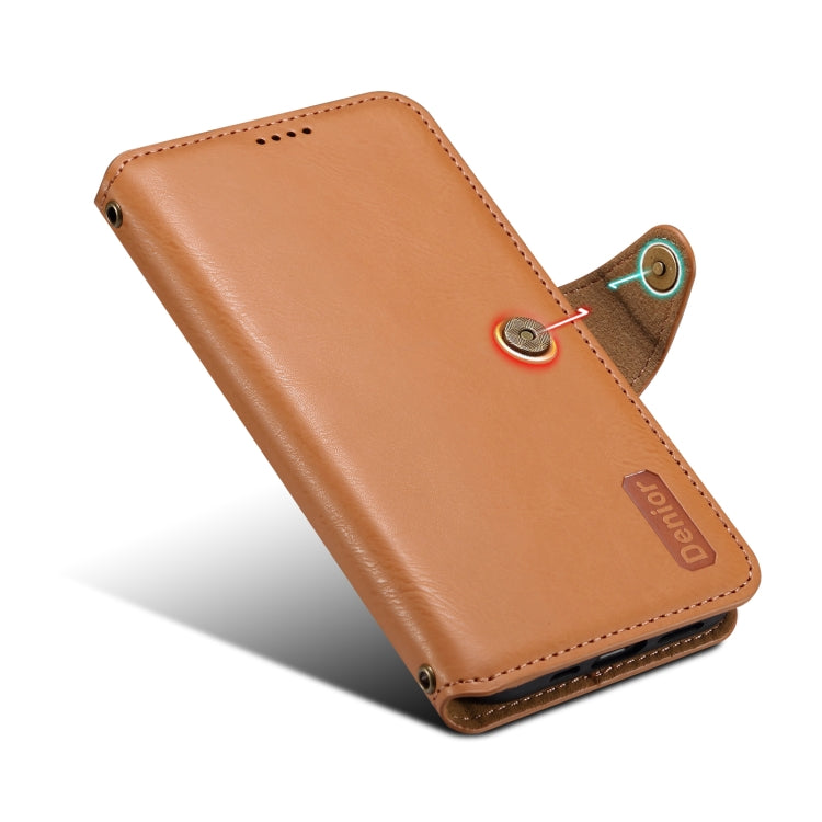 For iPhone 16 Pro Max Denior Cowhide Texture Wallet Style Leather Phone Case