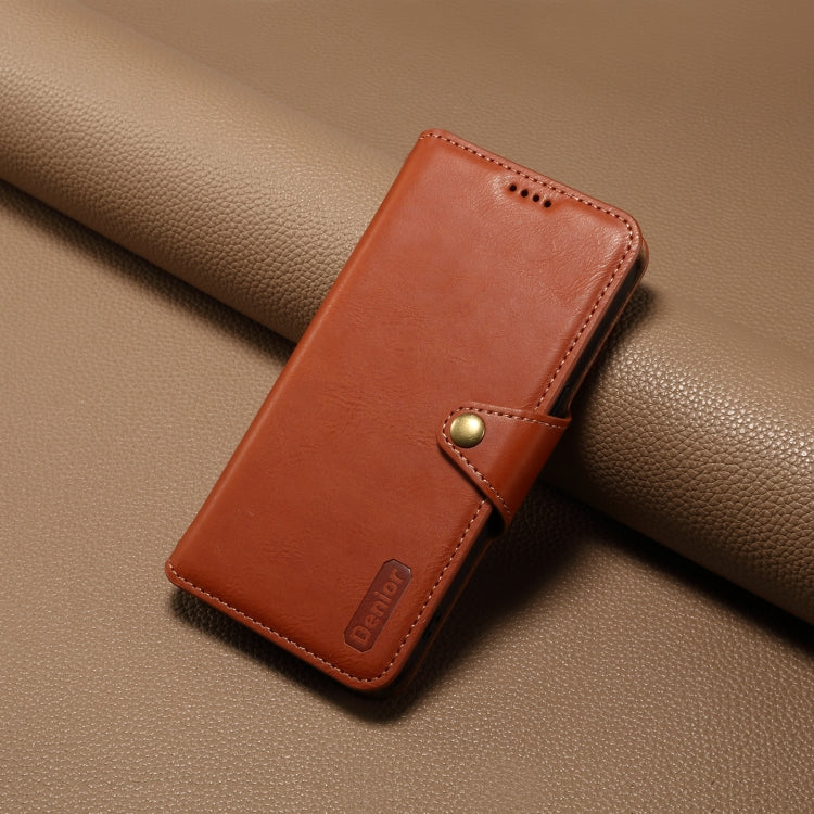 For iPhone 16 Pro Denior Cowhide Texture Wallet Style Leather Phone Case