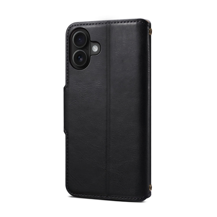 For iPhone 16 Plus Denior Cowhide Texture Wallet Style Leather Phone Case