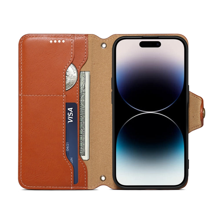 For iPhone 16 Plus Denior Cowhide Texture Wallet Style Leather Phone Case