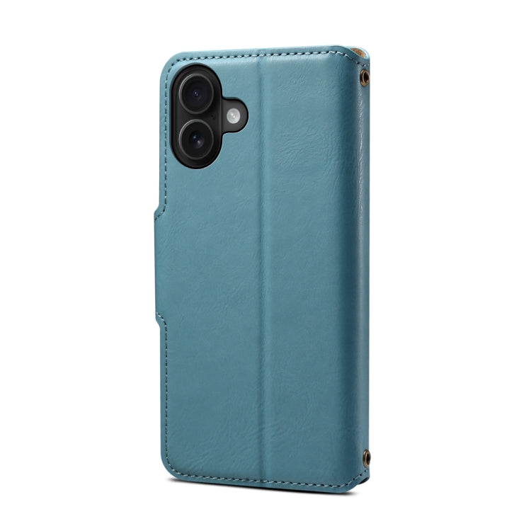 For iPhone 16 Plus Denior Cowhide Texture Wallet Style Leather Phone Case