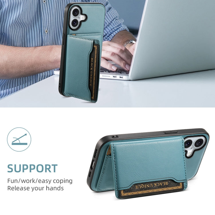 For iPhone 16 Denior Cowhide Texture Leather MagSafe Detachable Wallet Phone Case