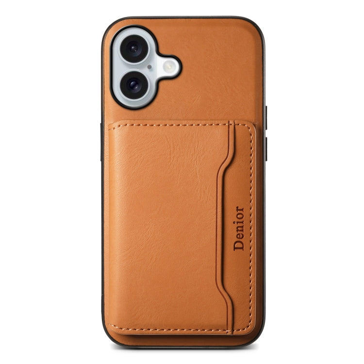 For iPhone 16 Denior Cowhide Texture Leather MagSafe Detachable Wallet Phone Case