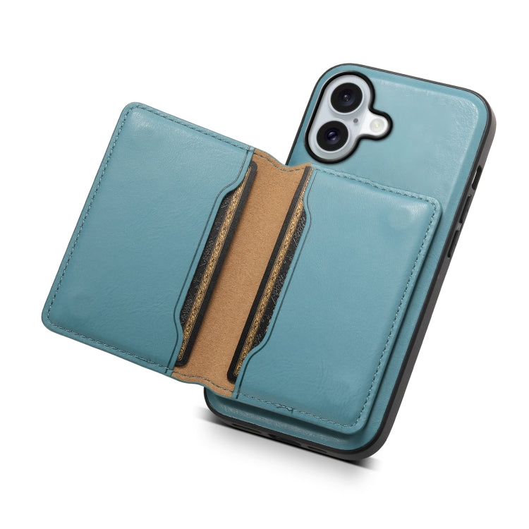 For iPhone 16 Plus Denior Cowhide Texture Leather MagSafe Detachable Wallet Phone Case