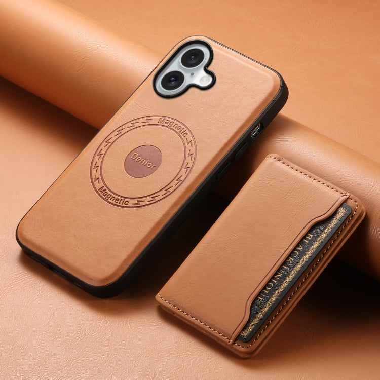 For iPhone 16 Plus Denior Cowhide Texture Leather MagSafe Detachable Wallet Phone Case