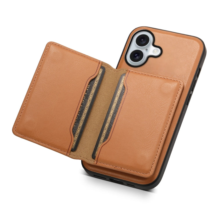 For iPhone 16 Plus Denior Cowhide Texture Leather MagSafe Detachable Wallet Phone Case