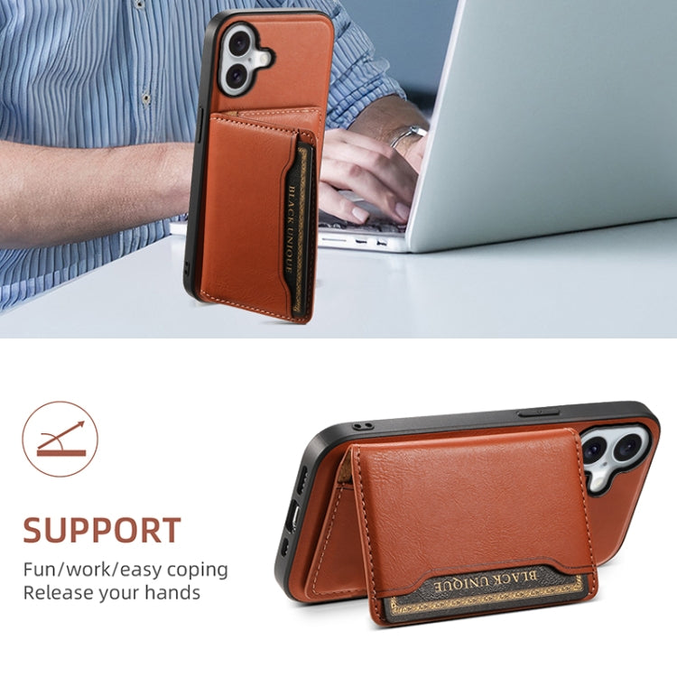 For iPhone 16 Plus Denior Cowhide Texture Leather MagSafe Detachable Wallet Phone Case