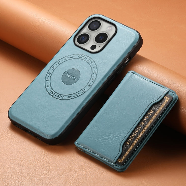 For iPhone 16 Pro Denior Cowhide Texture Leather MagSafe Detachable Wallet Phone Case