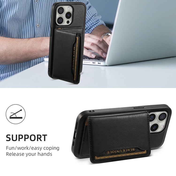 For iPhone 16 Pro Denior Cowhide Texture Leather MagSafe Detachable Wallet Phone Case