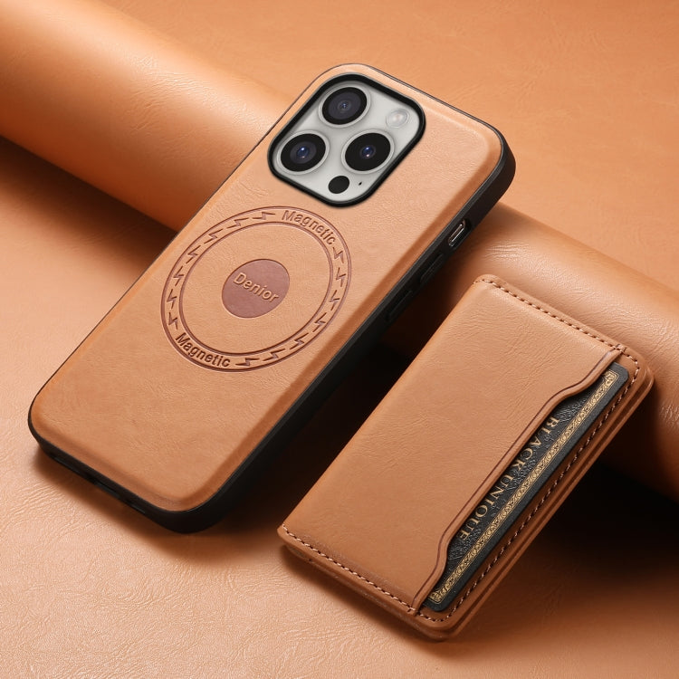 For iPhone 16 Pro Denior Cowhide Texture Leather MagSafe Detachable Wallet Phone Case