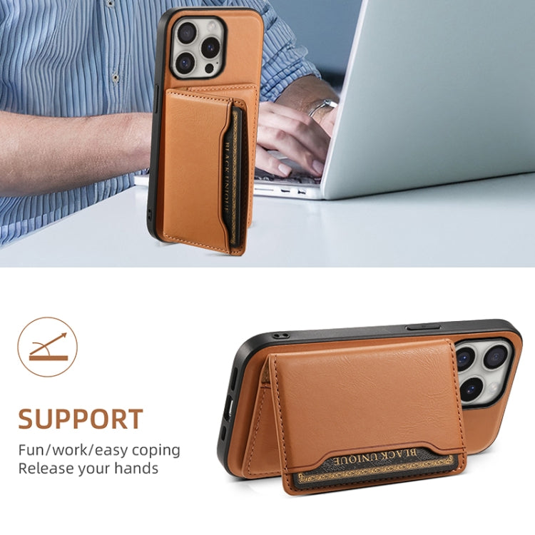 For iPhone 16 Pro Denior Cowhide Texture Leather MagSafe Detachable Wallet Phone Case