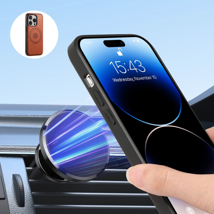 For iPhone 16 Pro Denior Cowhide Texture Leather MagSafe Detachable Wallet Phone Case