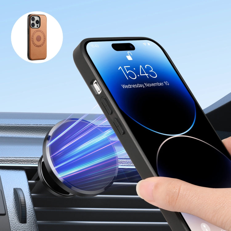 For iPhone 16 Pro Max Denior Cowhide Texture Leather MagSafe Detachable Wallet Phone Case