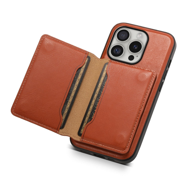 For iPhone 16 Pro Max Denior Cowhide Texture Leather MagSafe Detachable Wallet Phone Case