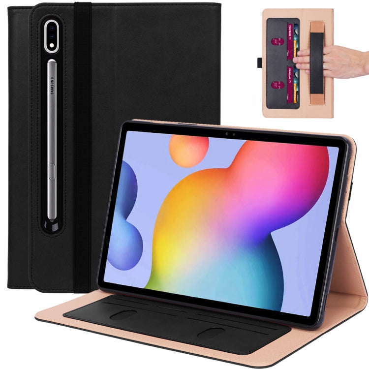 For Samsung Galaxy Tab S7 Plus T970 (2020) Retro Texture PU + TPU Horizontal Flip Leather Case with Holder & Card Slots & Hand Strap
