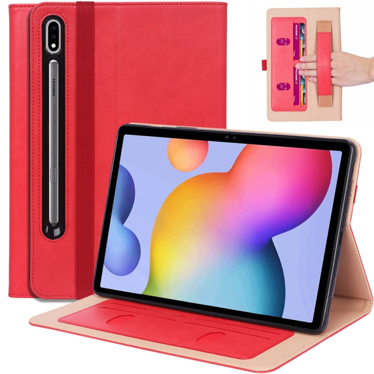 For Samsung Galaxy Tab S7 Plus T970 (2020) Retro Texture PU + TPU Horizontal Flip Leather Case with Holder & Card Slots & Hand Strap