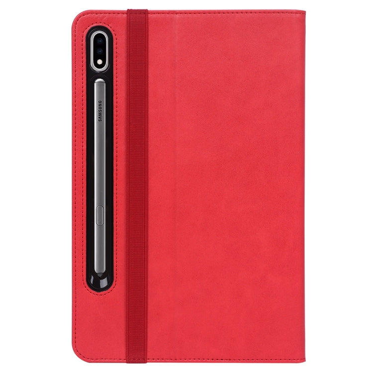 For Samsung Galaxy Tab S7 Plus T970 (2020) Retro Texture PU + TPU Horizontal Flip Leather Case with Holder & Card Slots & Hand Strap